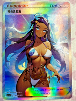 Waifu Pokemon Full Art Nessa Beach Series Beautiful Cosplay Holo NM - Image 1
