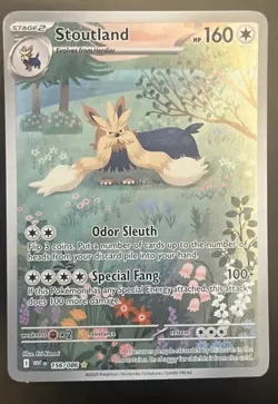 POKEMON TCG STOUTLAND 156/086 WHITE FLARE IR ILLUSTRATION RARE HOLO NM - Image 1