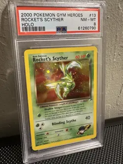 2000 Pokemon Gym Heroes Rocket’s Scyther #13 English Holo 13/132 - PSA 8 NM-MT - Image 1