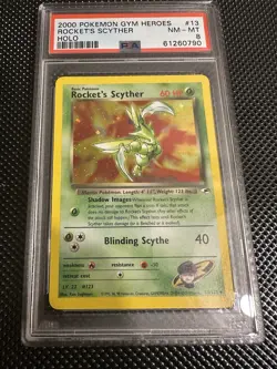 2000 Pokemon Gym Heroes Rocket’s Scyther #13 English Holo 13/132 - PSA 8 NM-MT - Image 2
