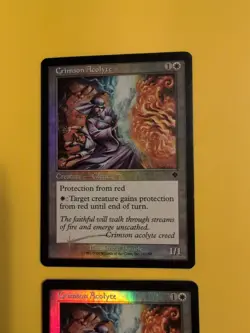 Crimson Acolyte x2 Cleric INVASION. FOIL MTG 2 Card. Shooting star - Image 3