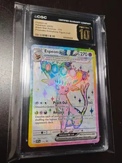 2025 Pokemon Prismatic Evolutions Espeon ex Figure BSP #175 CGC 10 Pristine - Image 1