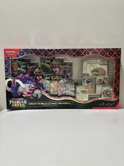 Pokemon Paldean Fates Great Tusk & Iron Treads EX Premium Collection In Hand - Image 1