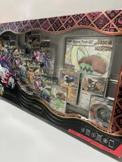 Pokemon Paldean Fates Great Tusk & Iron Treads EX Premium Collection In Hand - Image 5