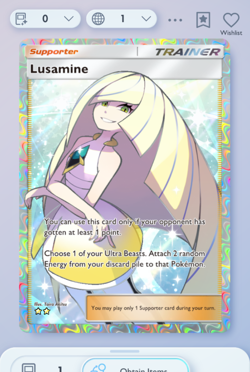 Pokemon TCG POCKET - Lusamine Full Art 2?, Extradimensional Crisis, English - Image 1