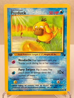 Psyduck 53/62 Fossil First Edition WOTC Pokemon Card - Lightly Played - Image 1