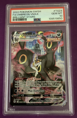2022 POKEMON SWORD & SHIELD BRILLIANT STARS #TG23 FULL ART/UMBREON VMAX PSA 10 - Image 1