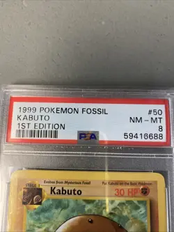 Kabuto 1st Edition 1999 Fossil 50/62 PSA 8 NM-MT Graded Pokemon Card WOTC - Image 3