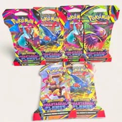 Pokemon TCG 6x Sleeved Phantasmal Flames Booster Pack Card Lot Bundle Mega Evole - Image 1