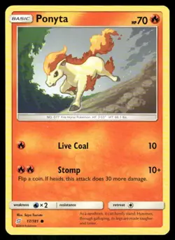 Ponyta 17/181 Team Up Pokemon TCG trading card - Image 1