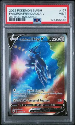 2022 POKEMON SWORD & SHIELD ASTRAL RADIANCE FULL ART/ORIGIN FORME DIALGA V PSA 9 - Image 1