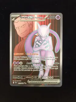Mewtwo EX del Team Rocket Full Art 213/182 Rivali Predestinati - Carta Pokemon - Image 1