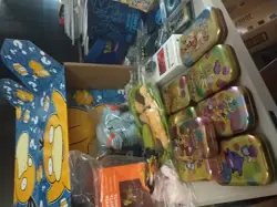 Lot of random pokemon items, hat, sleeves, mat, coins, dice, no card packs - Image 1