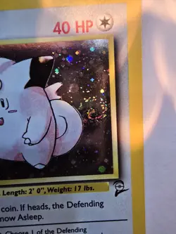 Pokemon TCG Clefairy #6/130 Holo Rare Unlimited Edition Base Set 2 MP SWIRL - Image 3