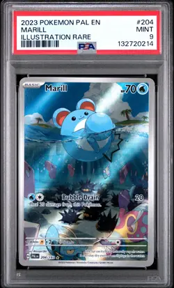 PSA 9 Marill #204 2023 Pokemon Paldea Evolved Illustration Rare - Image 1