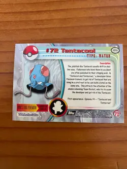 Topps Pokemon Tentacool #72 (TV Animation Edition) Textured Holo Foil Black Logo - Image 2