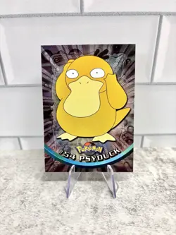 Psyduck #54 - Topps Pokemon 1999 TV HOLO Foil Black Label Card - Image 1