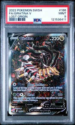 2022 POKEMON SWORD SHIELD LOST ORIGIN ALT FULL ART GIRATINA V PSA 9 MINT - Image 1