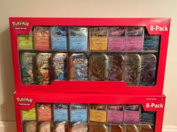 NEW Pokemon TCG Scarlet & Violet Prismatic Evolutions 8 Mini-Tin Bundle Costco - Image 1