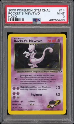 Rocket's Mewtwo - Holo PSA 9 - Gym Challenge - 2000 - #14/132 Pokemon - Vintage - Image 1