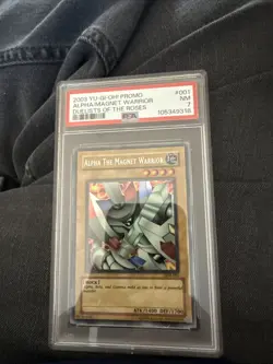 2003 Yu-Gi-Oh! Promo Duelists of the Roses #001 Alpha Magnet Warrior PSA 7 - Image 1
