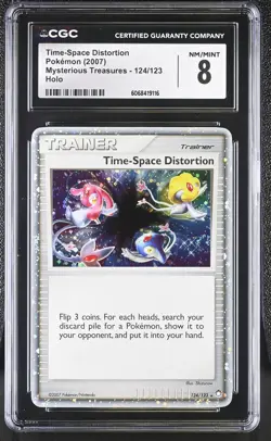 CGC 8 Time-Space Distortion Mysterious Treasures 124/123 Holo SWIRL Pokemon Card - Image 1