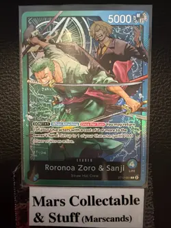 Roronoa Zoro & Sanji ST12-001 ONE PIECE Tcg Card Game NM GREEN/BLUE Leader - Image 1
