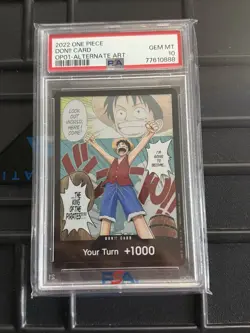 ONE PIECE ROMANCE DAWN OP01 DON!! CARD ALTERNATE ART PSA 10 GEM MINT #81817590 - Image 1