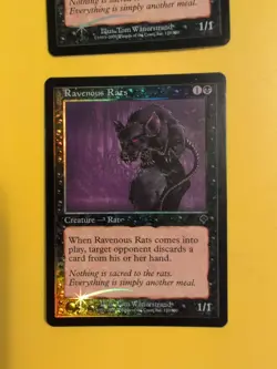 Ravenous Rats x2 creature INVASION. FOIL MTG 2 Card. Shooting star - Image 2