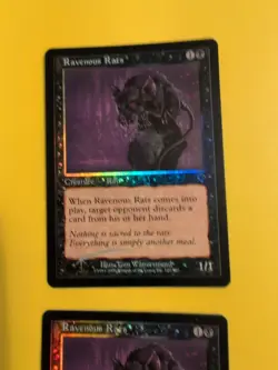 Ravenous Rats x2 creature INVASION. FOIL MTG 2 Card. Shooting star - Image 4