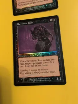 Ravenous Rats x2 creature INVASION. FOIL MTG 2 Card. Shooting star - Image 5