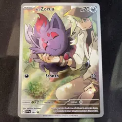 N's Zorua 189 Sv: Scarlet & Violet Promo Cards Holo Pokemon Full Art Dark Type - Image 1