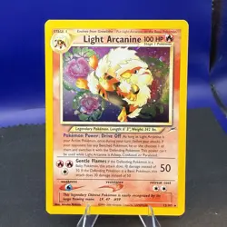 Pokemon TCG Light Arcanine Holo Rare Card 12/105 Neo Destiny Set - Image 1