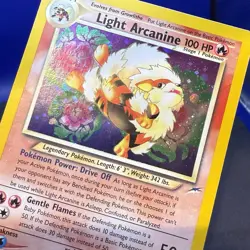 Pokemon TCG Light Arcanine Holo Rare Card 12/105 Neo Destiny Set - Image 3