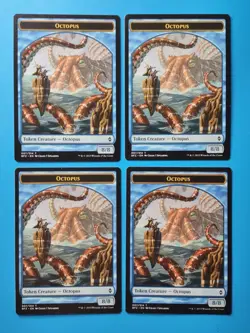 MTG 4x Octopus Token x4 NM Battle For Zendikar Magic Playset Blue 8/8 - Image 1