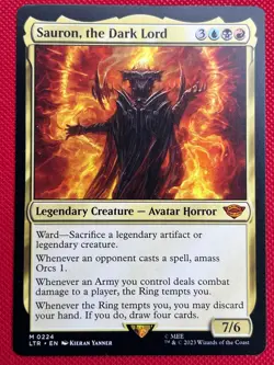 MTG 1X Sauron, the Dark Lord X1 Lord of the Rings Magic - NM/MT - Image 1