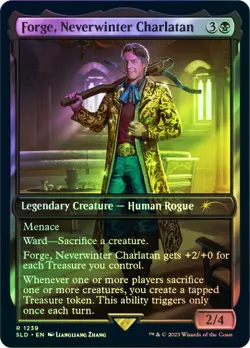MTG FOIL Forge, Neverwinter Charlatan Dungeons amp Dragons Secret Lair Full Art - Image 1