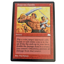 MTG Desperate Gambit Weatherlight WTH Uncommon Red Instant Flip A Coin LP - Image 1