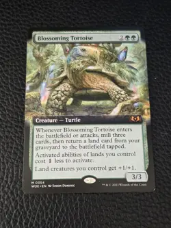 1 x Blossoming Tortoise - Extended Art - Wilds of Eldraine - MTG non foil - Image 1