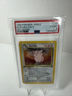 Pokemon 1st Edition Jungle CLEFABLE HOLO PSA 6 EX-MT - Image 1