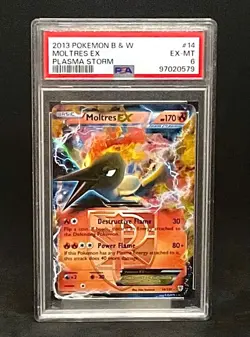 2013 Pokemon Black And White Moltres EX Plasma Storm PSA 6 - Image 1