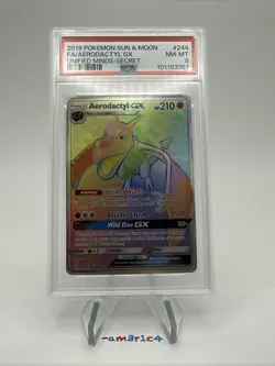 PSA 8 Aerodactyl GX 244/236 - 2019 Pokemon Unified Minds Secret Rare - Image 2