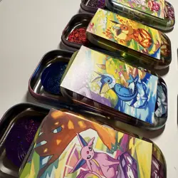 Pokemon Prismatic Evolutions Opened Mini Tins Empty No Packs Full Set Of 8 - Image 2