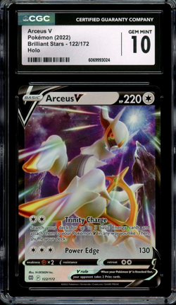 CGC 10 Gem Mint Arceus V SWSH Brilliant Stars 122/172 Pokemon - Image 1