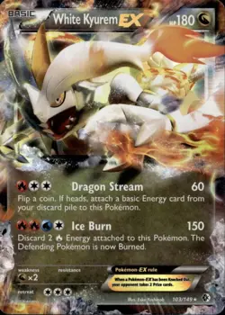 POKEMON TCG: BW BOUNDARIES CROSSED WHITE KYUREM EX 103/149 RARE HOLO EX - Image 2