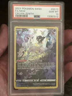 Pokemon Crown Zenith Mew TCG Holofoil Ultra Rare PSA 10 Gem Mint - Image 1