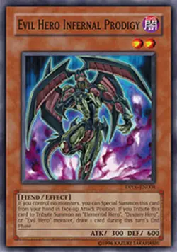 Yugioh! MP Evil Hero Infernal Prodigy - DP06-EN008 - Super Rare - 1st Edition Mo - Image 1