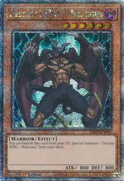 Yugioh! Destiny HERO - Malicious - RA03-EN001 - Quarter Century Secret Rare - 1s - Image 1