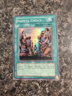 Yugioh Painful Choice - MRL-049 - 1st Ed. Super Rare - HP/DMG - Image 1