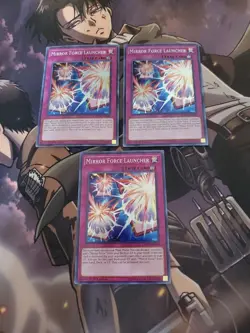 Yugioh - Mirror Force Launcher CYHO-EN069 NM 1st ed Super Rare x3 - Image 1